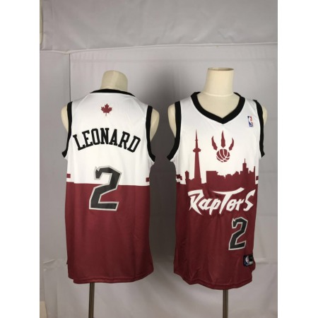 Men's Toronto Raptors #2 Kawhi Leonard White/Red 2019 City Edition Swingman Stitched NBA Jersey 9S8L