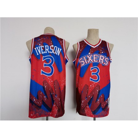 f6595e4016cefc968f0ccb5b6cab7a9e.jpeg Men's Philadelphia 76ers #3 Allen Iverson Red/Black Throwback basketball Jersey 9B64