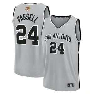 Youth San Antonio Spurs #24 Devin Vassell Silver 2026 NBA Finals Patch Fast Break Statement Edition Jersey