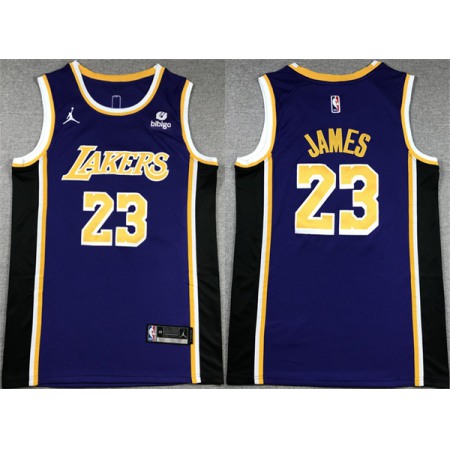 Men's Los Angeles Lakers #23 LeBron James Purple Stitched Basketball Jersey VCK2