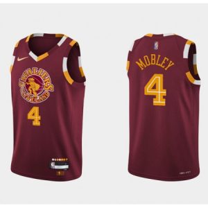 Men's Cleveland Cavaliers #4 Evan Mobley Wine Red 2021/2022 75th Anniversary City Edition Swingman Stitched Jersey NP25