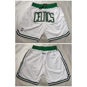 Men's Boston Celtics White Shorts (Run Small) BJW8