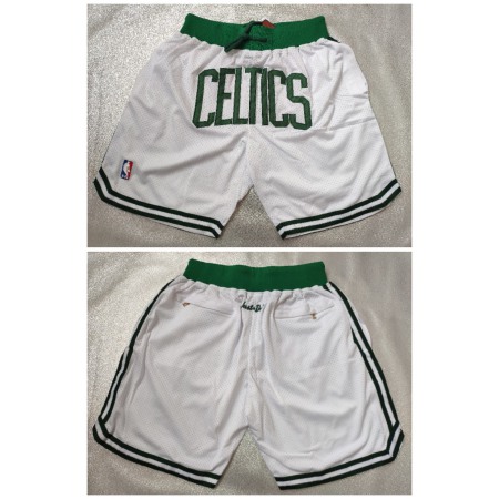 Men's Boston Celtics White Shorts (Run Small) BJW8