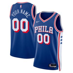 Youth Philadelphia 76ers Blue Swingman Icon Edition Custom Jersey
