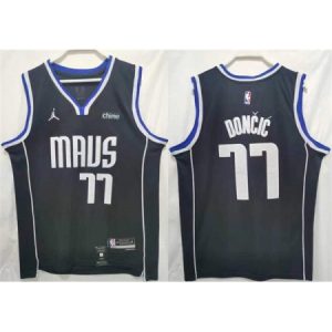 Men's Dallas Mavericks #77 Luka Doncic Black Stitched Jersey 6R76