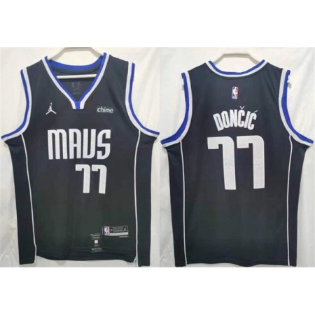 Men's Dallas Mavericks #77 Luka Doncic Black Stitched Jersey 6R76