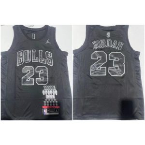 Men's Chicago Bulls #23 Michael Jordan Black Stitched Basketball Jersey TU0X