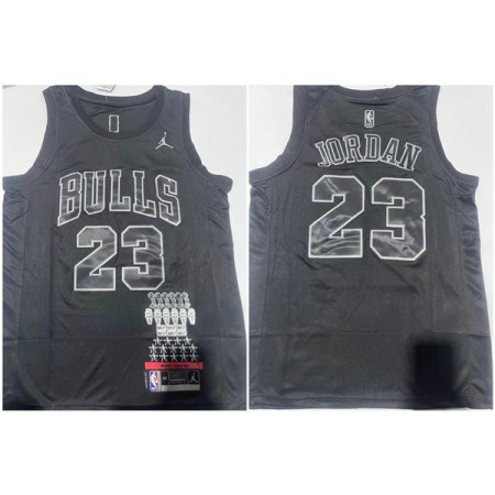 Men's Chicago Bulls #23 Michael Jordan Black Stitched Basketball Jersey TU0X