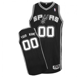 Men's San Antonio Spurs Black Authentic Custom Jersey