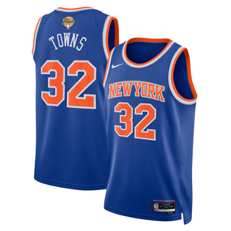 ff324efee4414d9ccf3fcf483c8228b7.jpeg Men's New York Knicks #32 Karl-Anthony Towns Nike Blue 2026 NBA Finals Patch Swingman Icon Edition Jersey