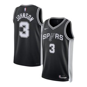 Youth San Antonio Spurs #3 Keldon Johnson Nike Black Swingman Icon Edition Jersey
