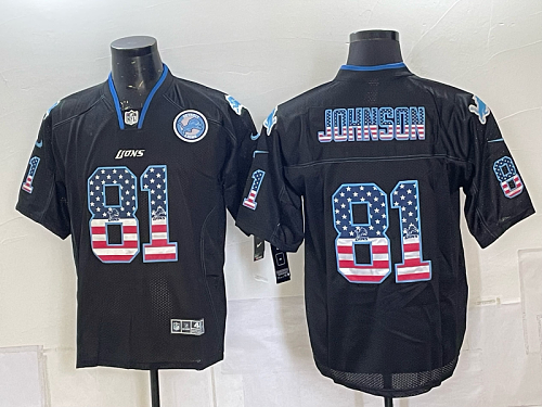 Detroit Lions American Flag Football Jersey Men's Stitched NFL Elite Jersey KQ007 - 2026-27