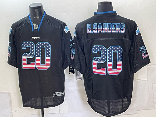 Detroit Lions American Flag Football Jersey Men's Stitched NFL Elite Jersey KQ008 - 2026-27