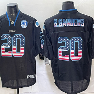 Detroit Lions American Flag Football Jersey Men's Stitched NFL Elite Jersey KQ009 - 2026-27