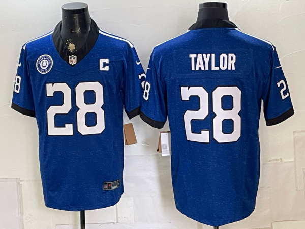 yp249205703-012 Men’s Colts #28 Jonathan Taylor Royal Blue Throwback Football Jersey Men’s Stitched NFL Elite Jersey KQ012 – 2026–27