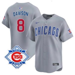 Men’s Cubs #8 Andre Dawson Gray Anniversary Baseball Jersey New Cool Base Stitched MLB Jersey KQ014 – 2026–27