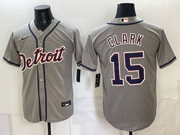 Men’s Tigers #15 Max Clark Gray Alternate Baseball Jersey New Cool Base Stitched MLB Jersey KQ015 – 2026–27