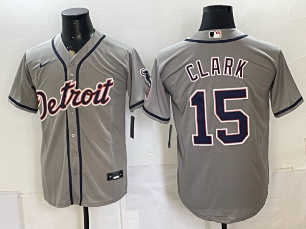 yp249205703-016 Men’s Tigers #15 Max Clark Gray Alternate Baseball Jersey New Cool Base Stitched MLB Jersey KQ016 – 2026–27