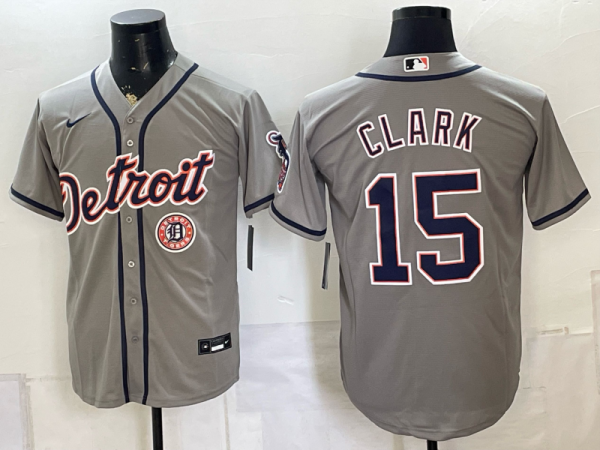 yp249205703-019 Men’s Tigers #15 Max Clark Gray Alternate Baseball Jersey New Cool Base Stitched MLB Jersey KQ019 – 2026–27