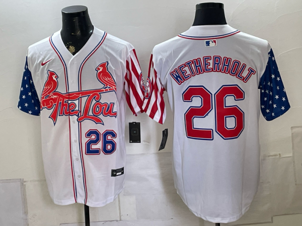 yp249205703-020 Men’s Cardinals #26 Lars Nootbaar White and USA Flag Special Edition Baseball Jersey New Cool Base Stitched MLB Jersey KQ020 – 2026–27