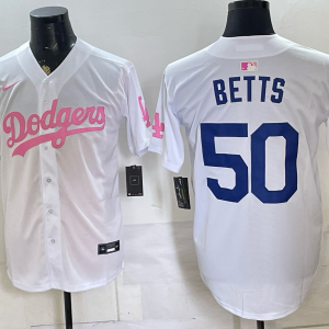 Men’s Dodgers #50 Mookie Betts White Special Edition Baseball Jersey New Cool Base Stitched MLB Jersey KQ021 – 2026–27