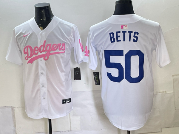 Men’s Dodgers #50 Mookie Betts White Special Edition Baseball Jersey New Cool Base Stitched MLB Jersey KQ021 – 2026–27