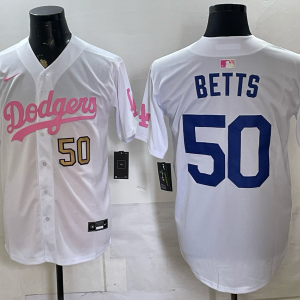 Men’s Dodgers #50 Mookie Betts White Special Edition Baseball Jersey New Cool Base Stitched MLB Jersey KQ022 – 2026–27