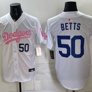 Men’s Dodgers #50 Mookie Betts White Special Edition Baseball Jersey New Cool Base Stitched MLB Jersey KQ023 – 2026–27