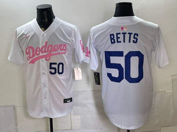 Men’s Dodgers #50 Mookie Betts White Special Edition Baseball Jersey New Cool Base Stitched MLB Jersey KQ023 – 2026–27