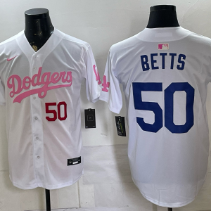 Men’s Dodgers #50 Mookie Betts White Special Edition Baseball Jersey New Cool Base Stitched MLB Jersey KQ024 – 2026–27