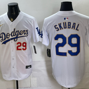 Men’s Dodgers #29 Tarik Skubal White and Gold Special Edition Baseball Jersey New Cool Base Stitched MLB Jersey KQ025 – 2026–27