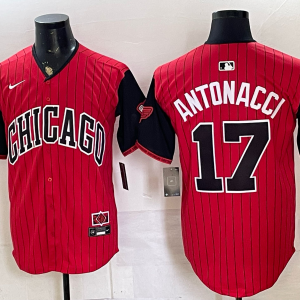 Men’s White Sox #17 Chase Antonacci Red and Black City Connect Baseball Jersey New Cool Base Stitched MLB Jersey KQ028 – 2026–27