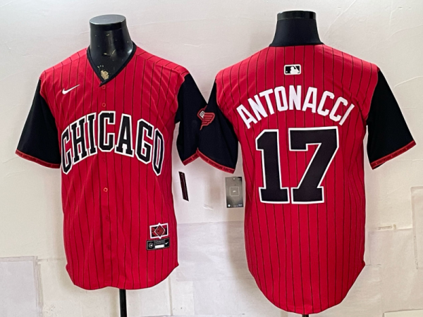 yp249205703-028 Men’s White Sox #17 Chase Antonacci Red and Black City Connect Baseball Jersey New Cool Base Stitched MLB Jersey KQ028 – 2026–27