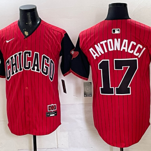 Men’s White Sox #17 Chase Antonacci Red and Black City Connect Baseball Jersey New Cool Base Stitched MLB Jersey KQ029 – 2026–27