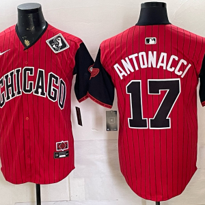Men’s White Sox #17 Chase Antonacci Red and Black City Connect Baseball Jersey New Cool Base Stitched MLB Jersey KQ030 – 2026–27