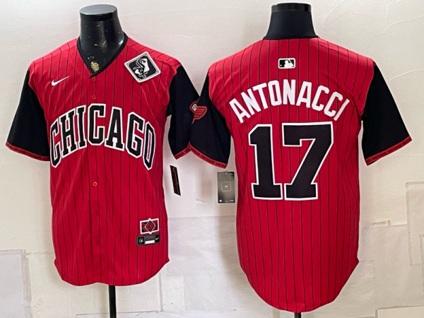 yp249205703-030 Men’s White Sox #17 Chase Antonacci Red and Black City Connect Baseball Jersey New Cool Base Stitched MLB Jersey KQ030 – 2026–27