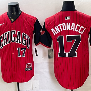 Men’s White Sox #17 Chase Antonacci Red and Black City Connect Baseball Jersey New Cool Base Stitched MLB Jersey KQ031 – 2026–27