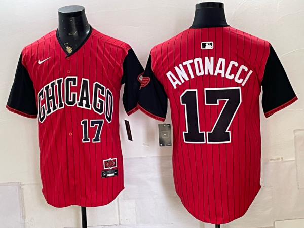Men’s White Sox #17 Chase Antonacci Red and Black City Connect Baseball Jersey New Cool Base Stitched MLB Jersey KQ031 – 2026–27
