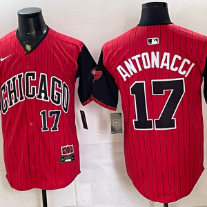 Men’s White Sox #17 Chase Antonacci Red and Black City Connect Baseball Jersey New Cool Base Stitched MLB Jersey KQ032 – 2026–27