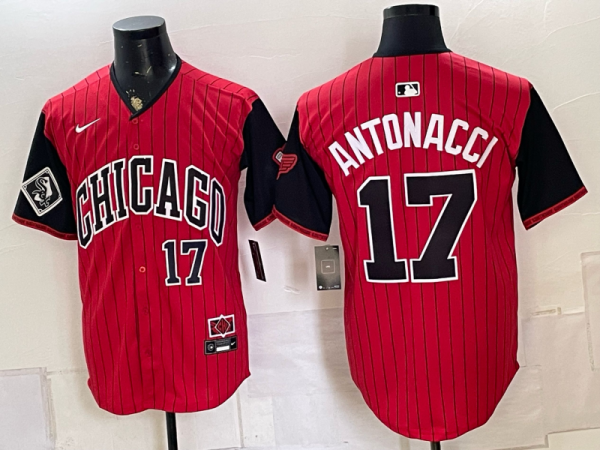 yp249205703-032 Men’s White Sox #17 Chase Antonacci Red and Black City Connect Baseball Jersey New Cool Base Stitched MLB Jersey KQ032 – 2026–27