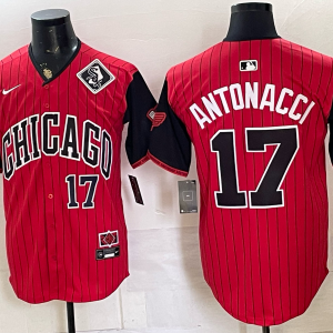 Men’s White Sox #17 Chase Antonacci Red and Black City Connect Baseball Jersey New Cool Base Stitched MLB Jersey KQ033 – 2026–27