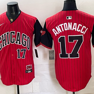 Men’s White Sox #17 Chase Antonacci Red and Black City Connect Baseball Jersey New Cool Base Stitched MLB Jersey KQ034 – 2026–27