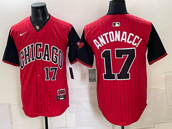 yp249205703-034 Men’s White Sox #17 Chase Antonacci Red and Black City Connect Baseball Jersey New Cool Base Stitched MLB Jersey KQ034 – 2026–27