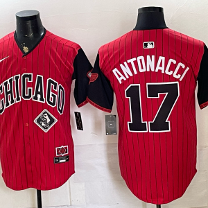 Men’s White Sox #17 Chase Antonacci Red and Black City Connect Baseball Jersey New Cool Base Stitched MLB Jersey KQ035 – 2026–27