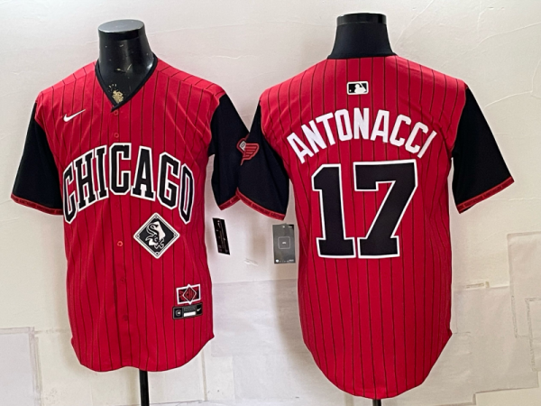 yp249205703-035 Men’s White Sox #17 Chase Antonacci Red and Black City Connect Baseball Jersey New Cool Base Stitched MLB Jersey KQ035 – 2026–27