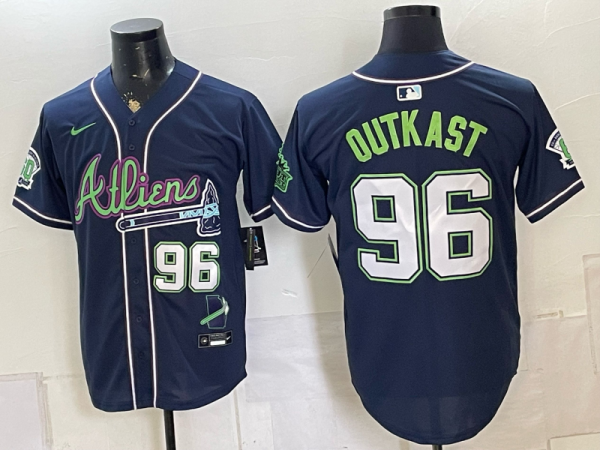 Men’s Braves #96 Outkast Navy Blue Special Edition Baseball Jersey New Cool Base Stitched MLB Jersey KQ036 – 2026–27
