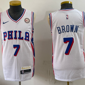 Men’s 76ers #7 Jaylen Brown Assorted Throwback Basketball Jersey Swingman Stitched NBA Basketball Jersey KQ039 – 2026–27