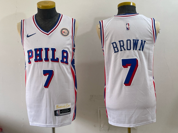 Men’s 76ers #7 Jaylen Brown Assorted Throwback Basketball Jersey Swingman Stitched NBA Basketball Jersey KQ039 – 2026–27