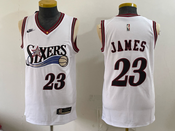 Men’s 76ers #23 LeBron James Assorted Throwback Basketball Jersey Swingman Stitched NBA Basketball Jersey KQ040 – 2026–27