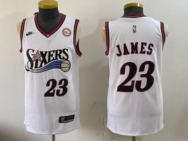 Men’s 76ers #23 LeBron James Assorted Throwback Basketball Jersey Swingman Stitched NBA Basketball Jersey KQ041 – 2026–27